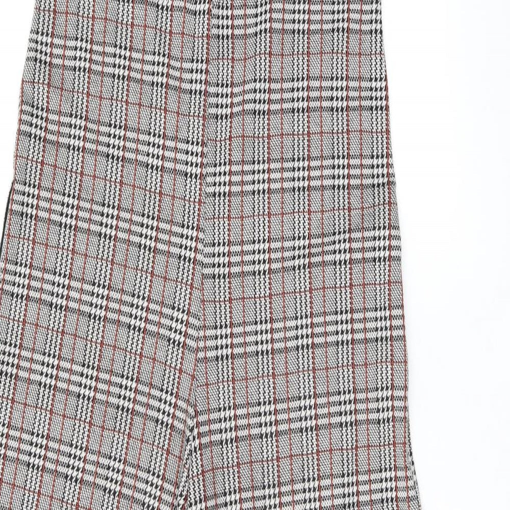 Pull&Bear Womens Grey Plaid Polyester Jumpsuit One-Piece Size S L20 in Pullover