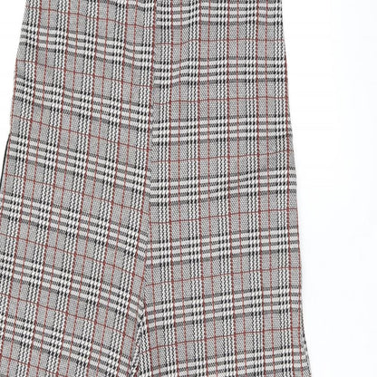 Pull&Bear Womens Grey Plaid Polyester Jumpsuit One-Piece Size S L20 in Pullover