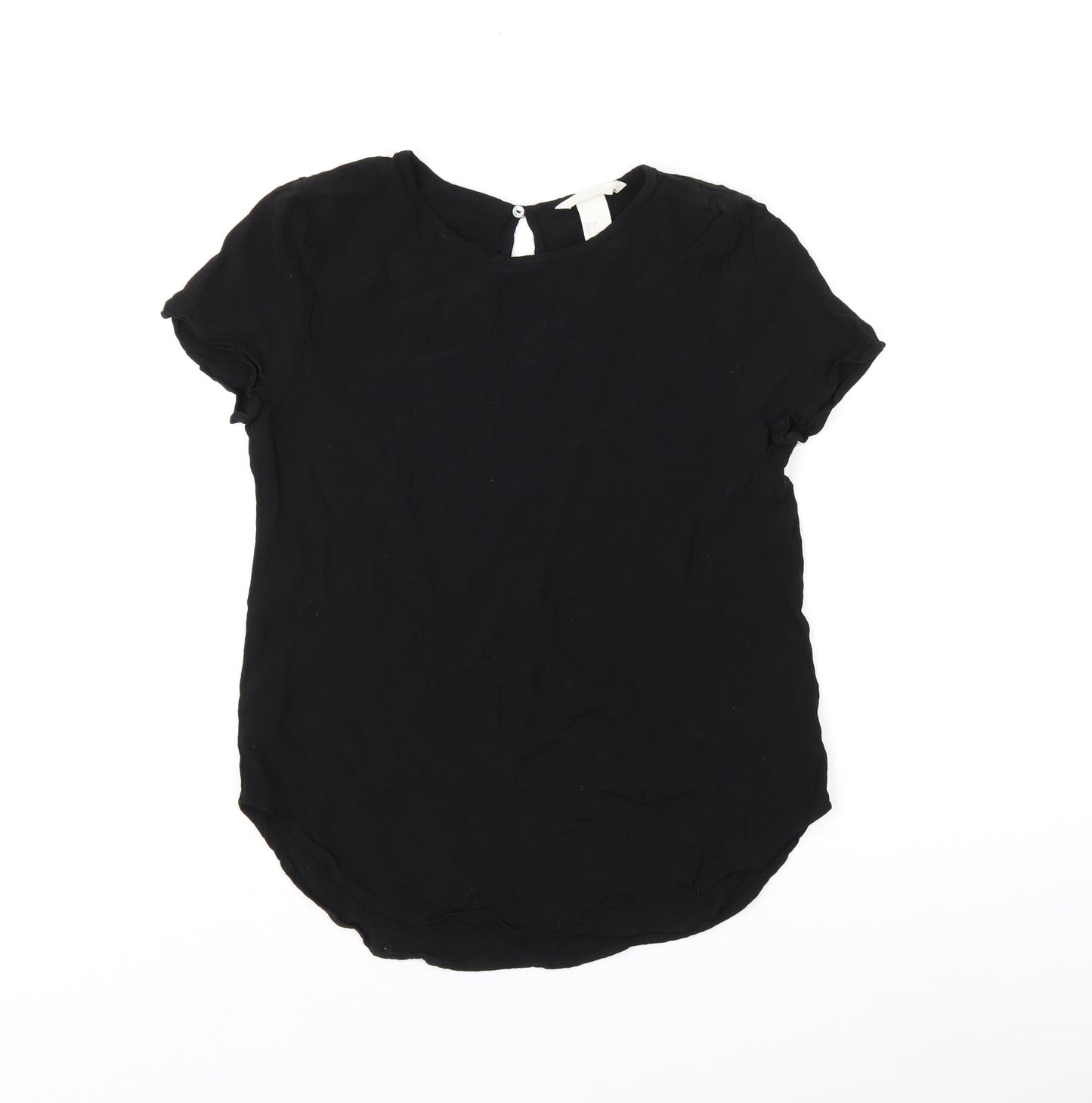 Womens UK Size 8 H&M Black Basic T-Shirt
