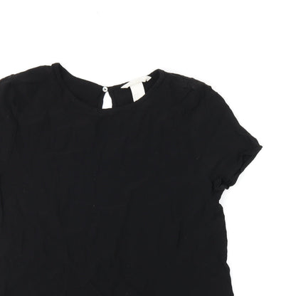 Womens UK Size 8 H&M Black Basic T-Shirt