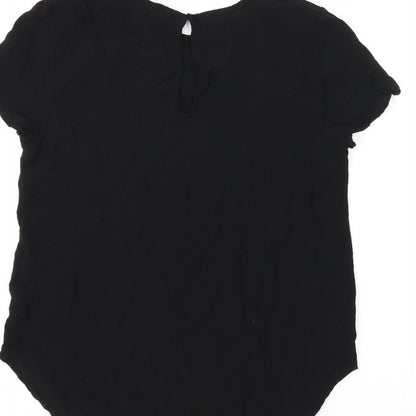 Womens UK Size 8 H&M Black Basic T-Shirt