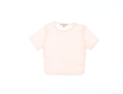 Womens UK Size 6 Missguided Pink Cropped T-Shirt