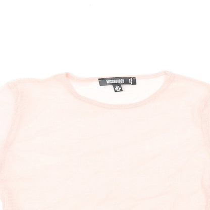 Womens UK Size 6 Missguided Pink Cropped T-Shirt