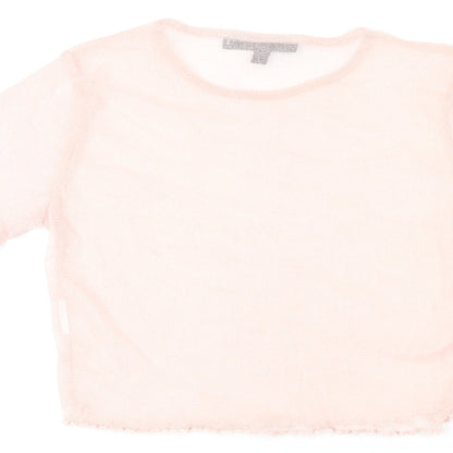 Womens UK Size 6 Missguided Pink Cropped T-Shirt