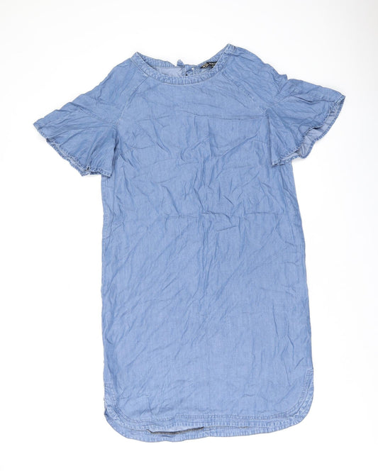 Principles Womens Blue Lyocell Shift Size 12 Boat Neck Pullover