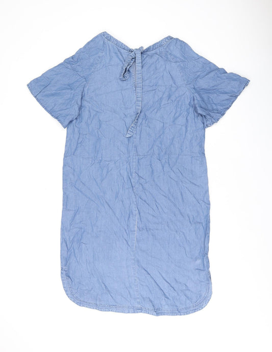 Principles Womens Blue Lyocell Shift Size 12 Boat Neck Pullover