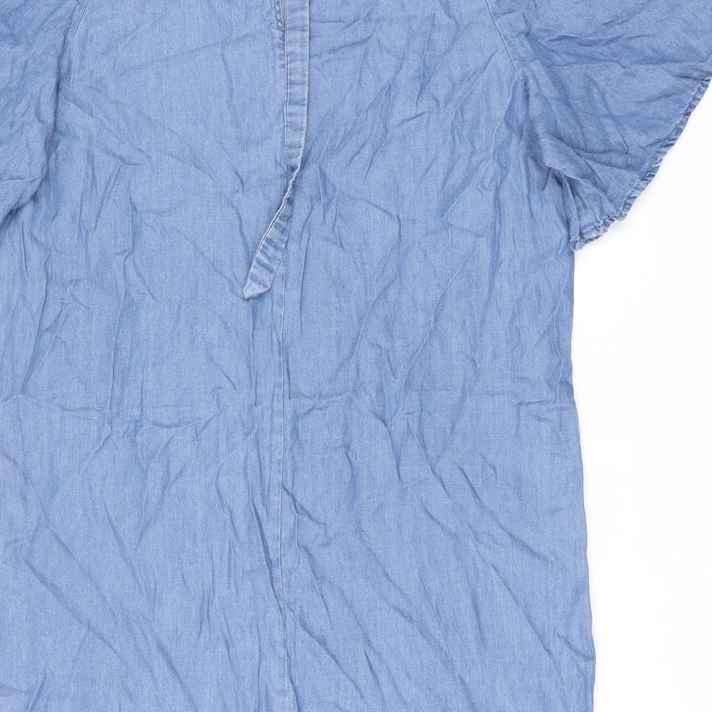 Principles Womens Blue Lyocell Shift Size 12 Boat Neck Pullover