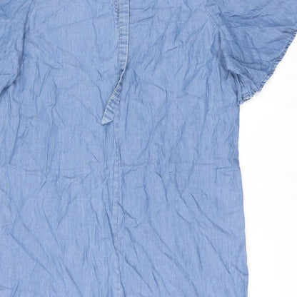 Principles Womens Blue Lyocell Shift Size 12 Boat Neck Pullover