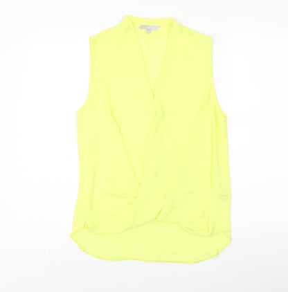 Womens UK Size 12 Red Herring Yellow Basic Blouse