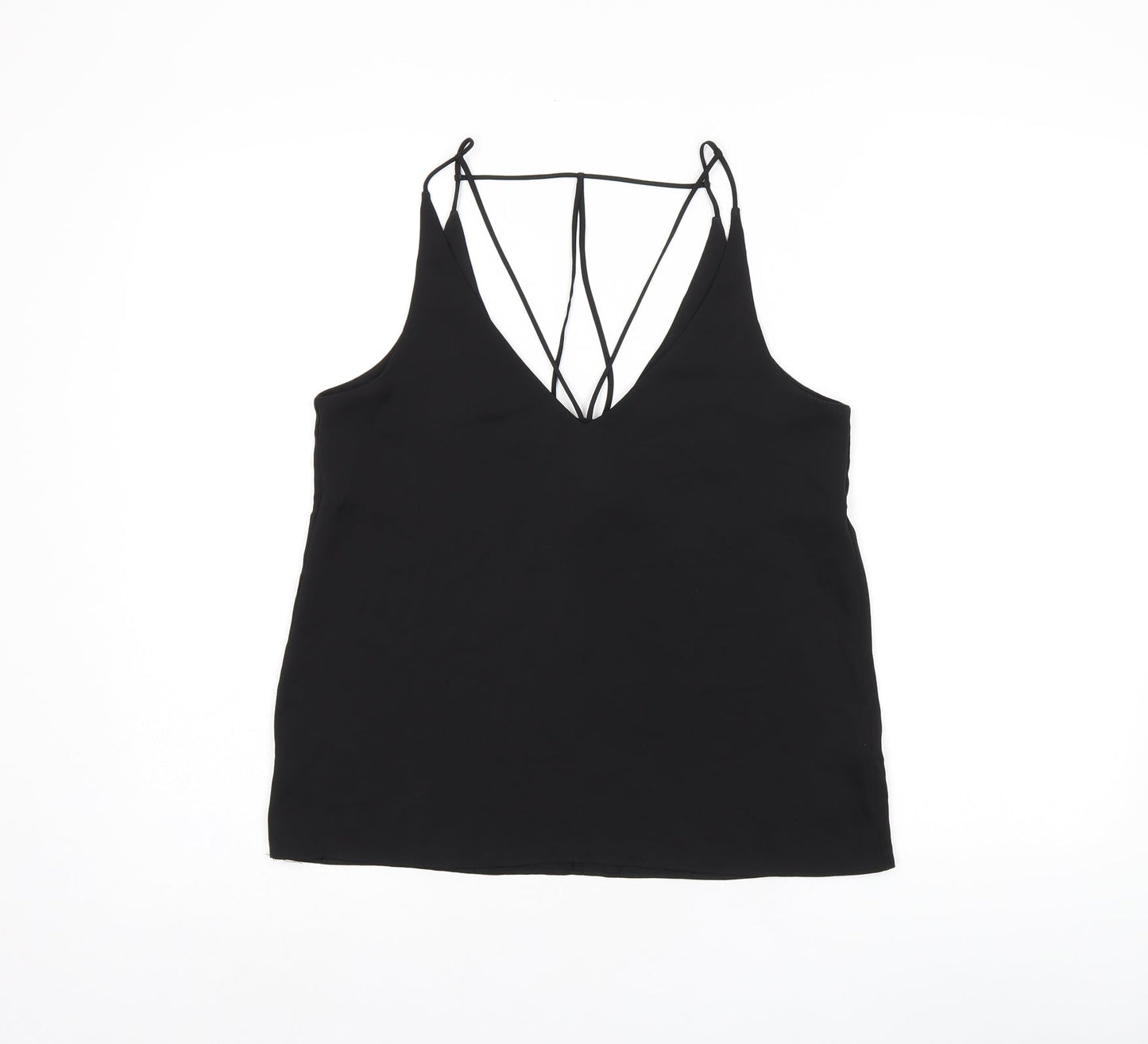Womens UK Size 8 Topshop Black Camisole T-Shirt