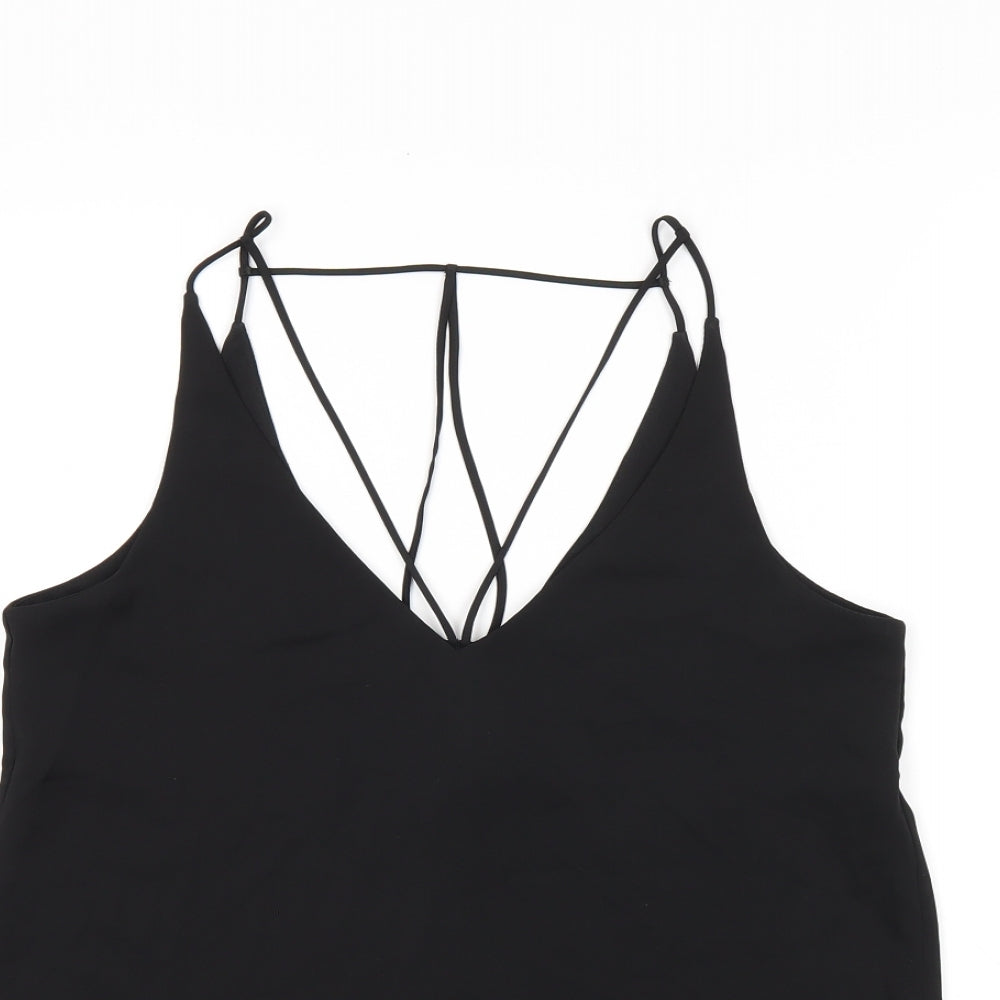 Womens UK Size 8 Topshop Black Camisole T-Shirt