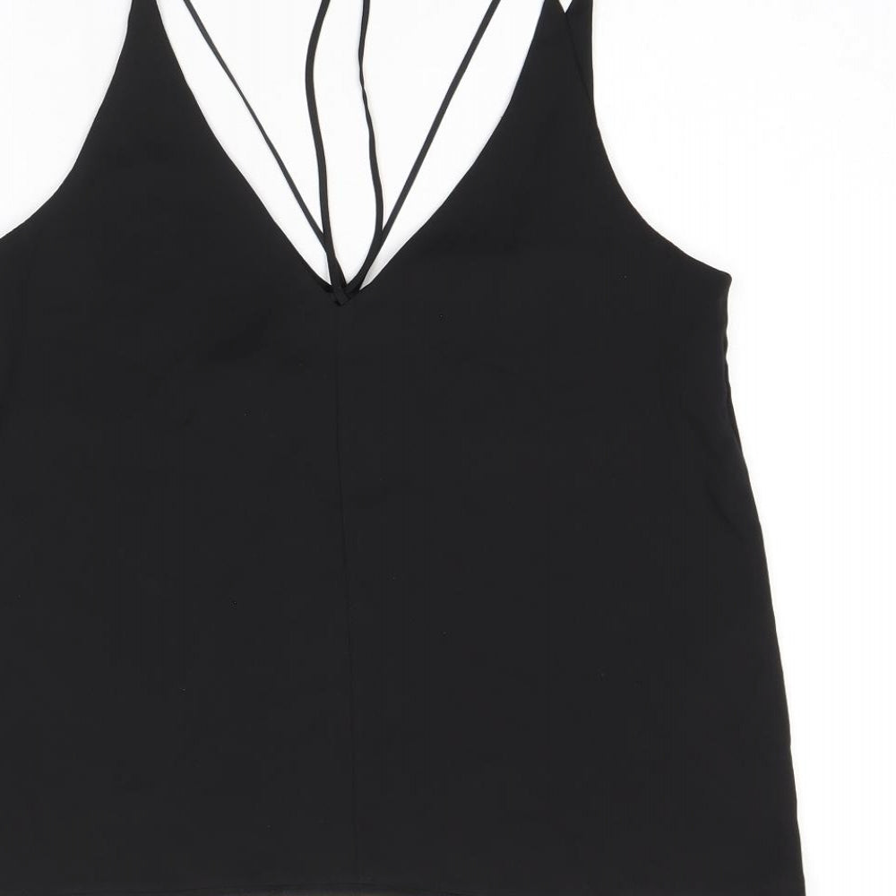 Womens UK Size 8 Topshop Black Camisole T-Shirt