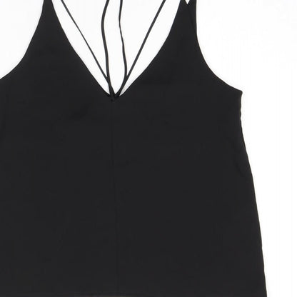 Womens UK Size 8 Topshop Black Camisole T-Shirt