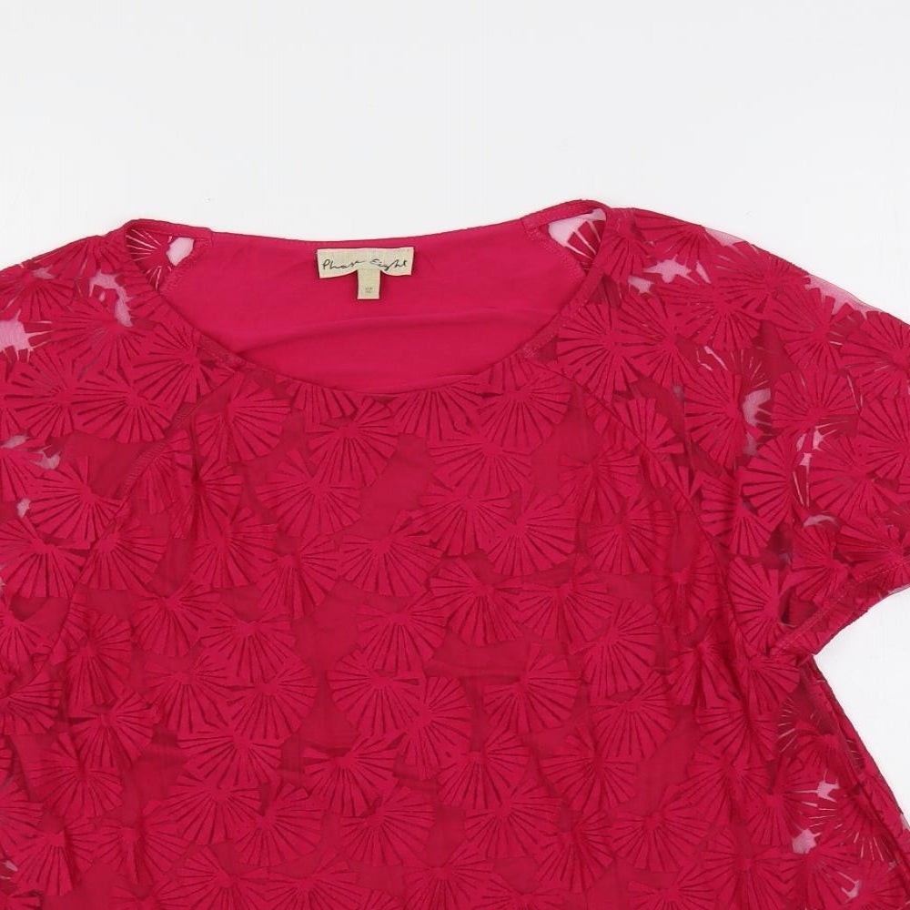 Womens UK Size 10 Phase Eight Pink Basic Blouse