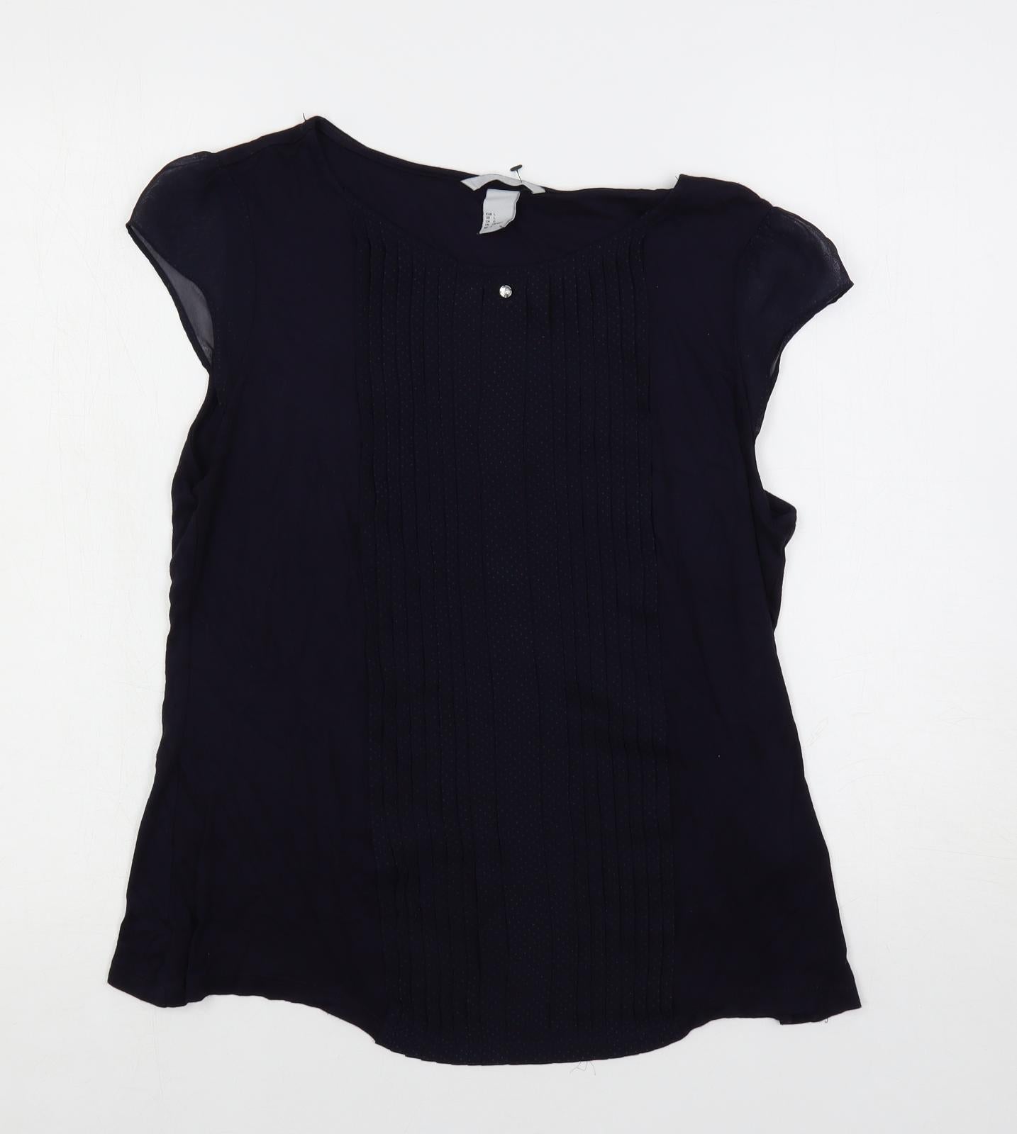 Womens UK Size L H&M Blue Basic Blouse