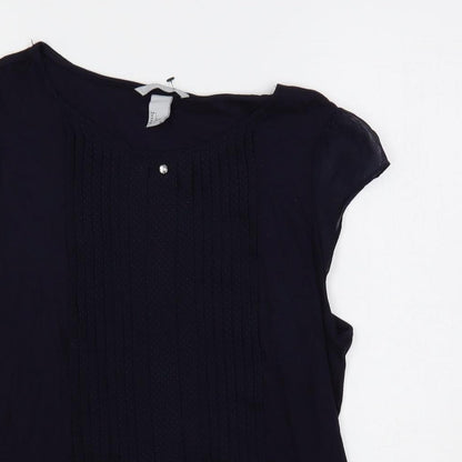 Womens UK Size L H&M Blue Basic Blouse