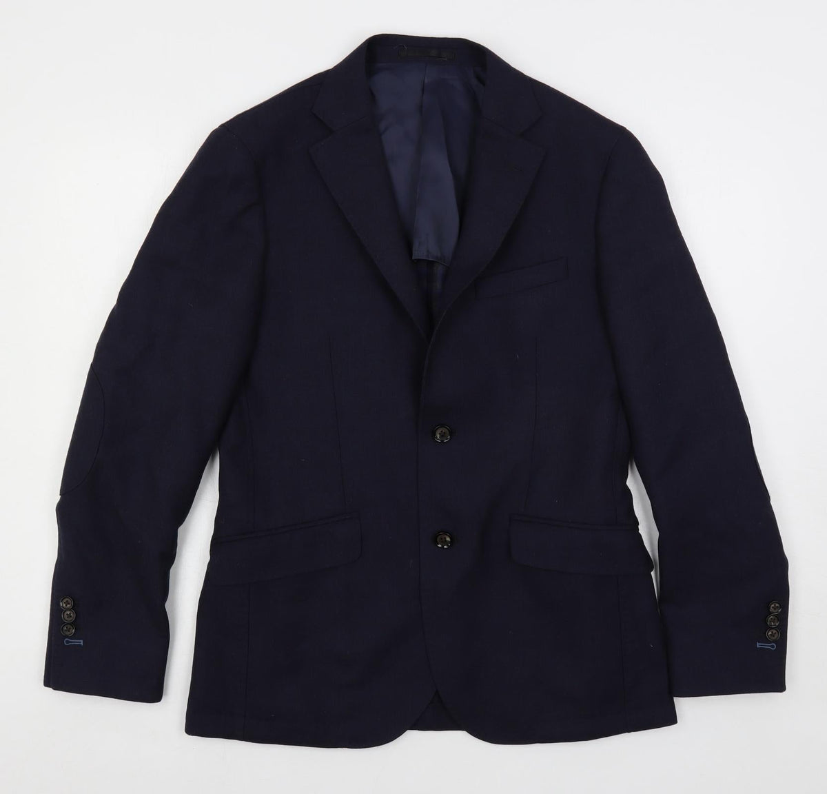Thomas Mayes Mens Blue Wool Jacket Suit Jacket Size 38 Regular