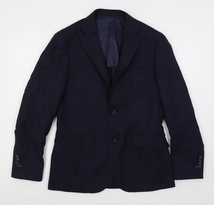 Thomas Mayes Mens Blue Wool Jacket Suit Jacket Size 38 Regular
