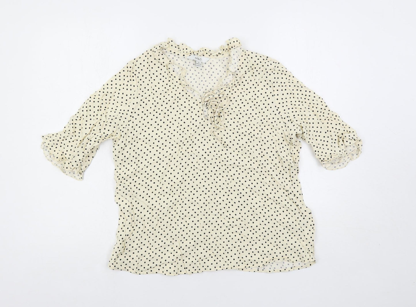 Womens UK Size 18 Marks and Spencer Ivory Basic Blouse