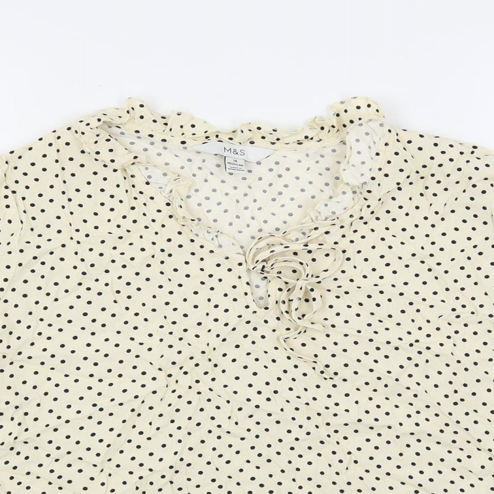 Womens UK Size 18 Marks and Spencer Ivory Basic Blouse
