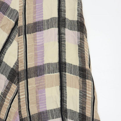 Marks and Spencer Womens Multicoloured Geometric Viscose A-Line Skirt Size 6 Zip - Side Slit