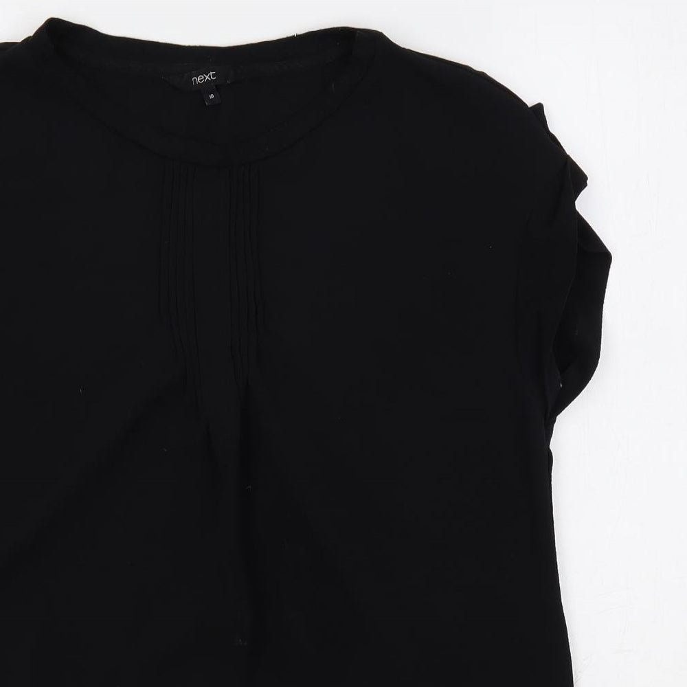 Womens UK Size 10 NEXT Black Basic Blouse