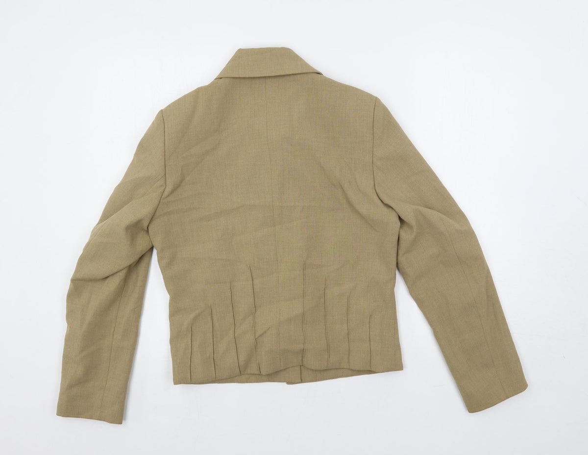 My Diary Womens Beige Jacket Blazer Size 8 Button - Pockets