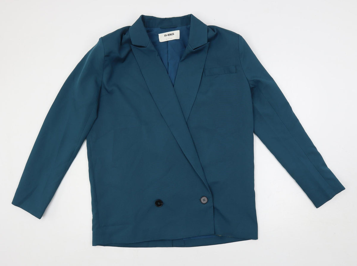 4th & Reckless Womens Green Jacket Blazer Size 8 Button - Oversized