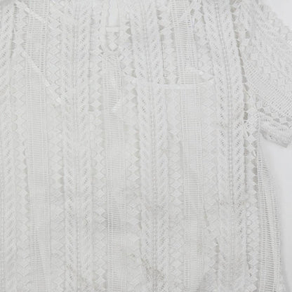 Autograph Womens White Cotton Basic Blouse Size 8 Boat Neck - Lined