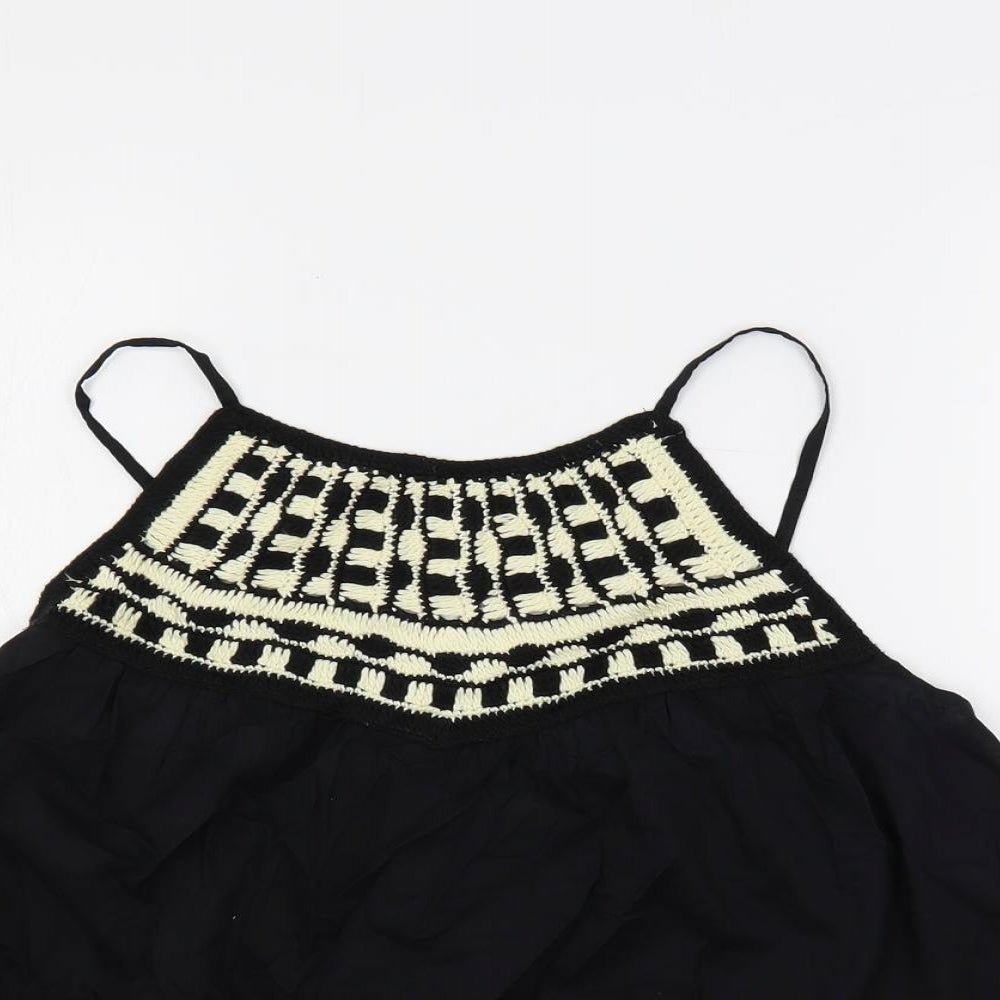 Womens UK Size 10 Per Una Black Basic Tank