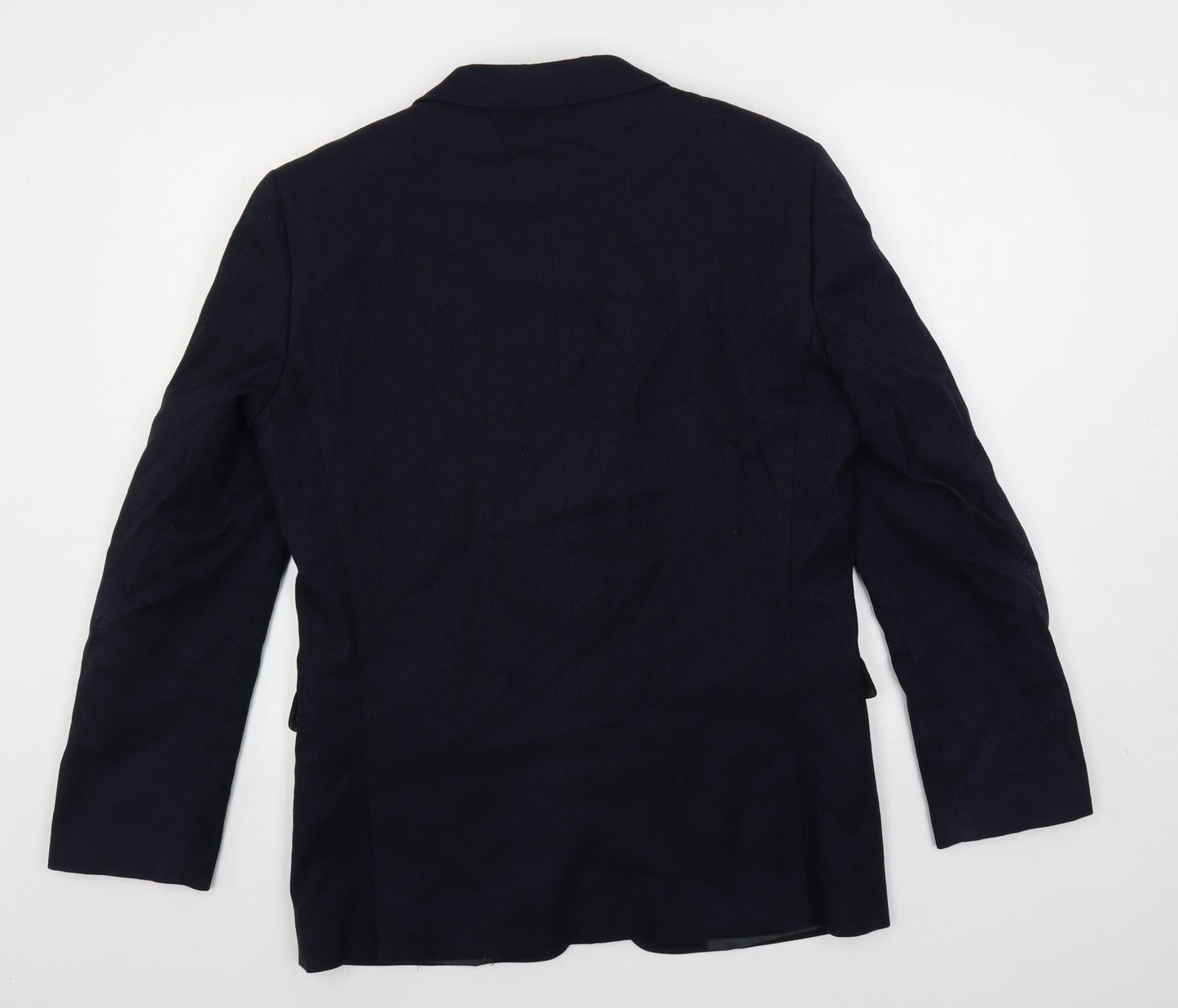 Harvey & jones Mens Blue Polyester Jacket Blazer Size 40 Regular