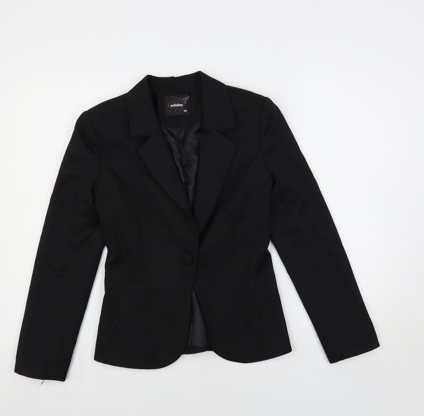 ModalanD Womens Black Jacket Blazer Size 8 Button