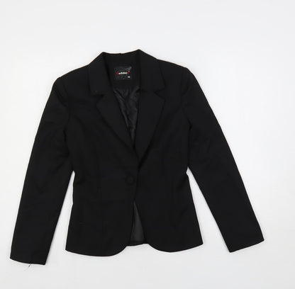 ModalanD Womens Black Jacket Blazer Size 8 Button