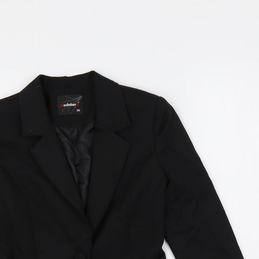 ModalanD Womens Black Jacket Blazer Size 8 Button