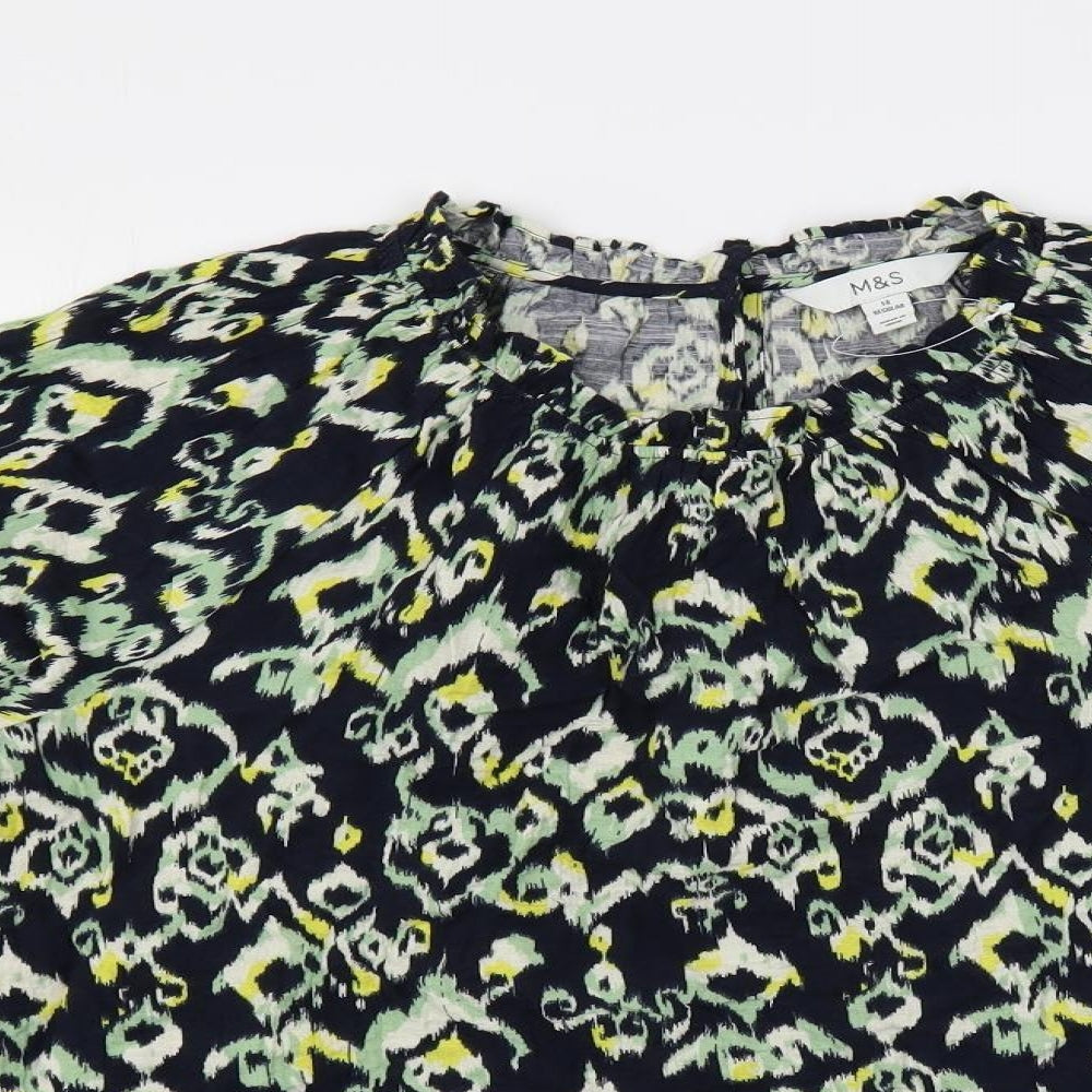 Womens UK Size 14 Marks and Spencer Blue Basic Blouse