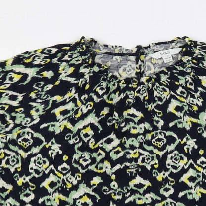Womens UK Size 14 Marks and Spencer Blue Basic Blouse