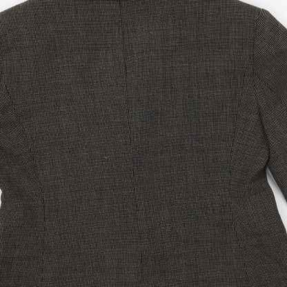 In Wear Womens Brown Geometric Jacket Blazer Size 8 Button