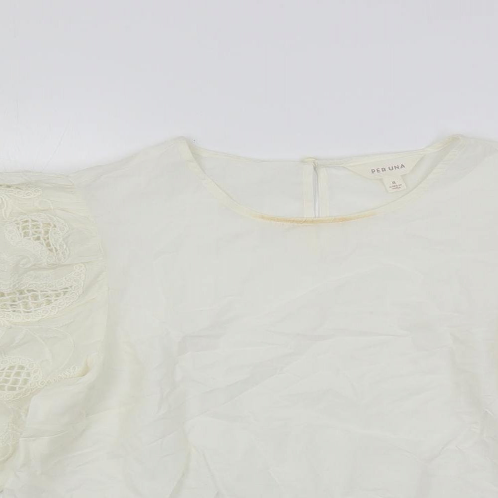 Womens UK Size 8 Per Una Ivory Basic Blouse