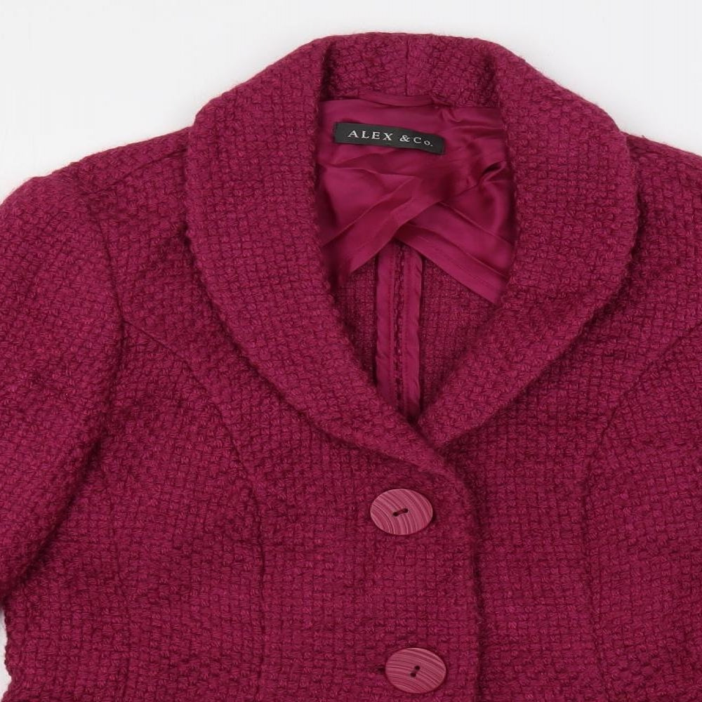 Alex & Co. Womens Purple Jacket Blazer Size 10 Button
