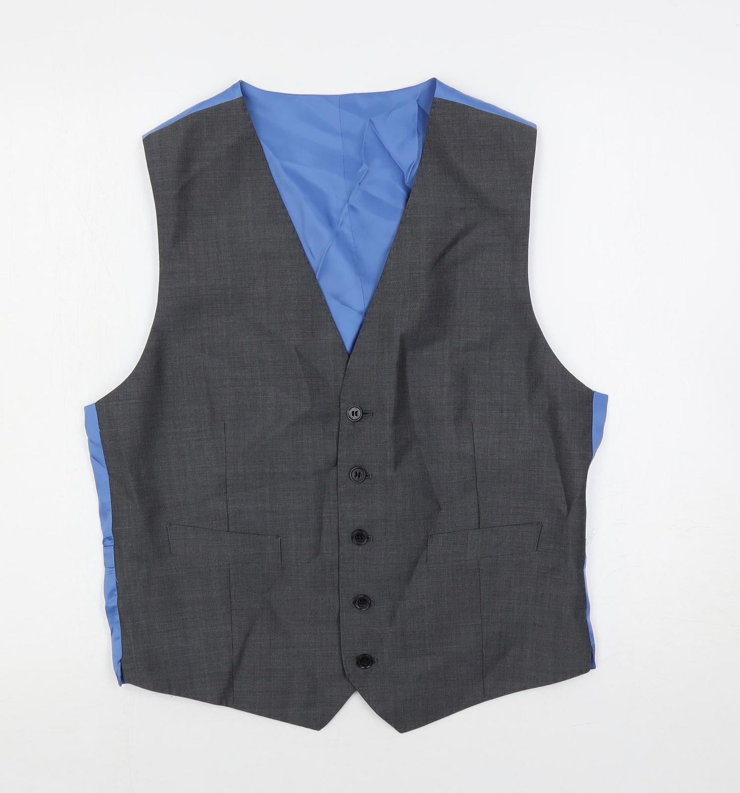 Autograph Mens Grey Wool Jacket Suit Waistcoat Size 38 Regular