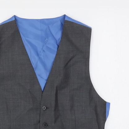 Autograph Mens Grey Wool Jacket Suit Waistcoat Size 38 Regular