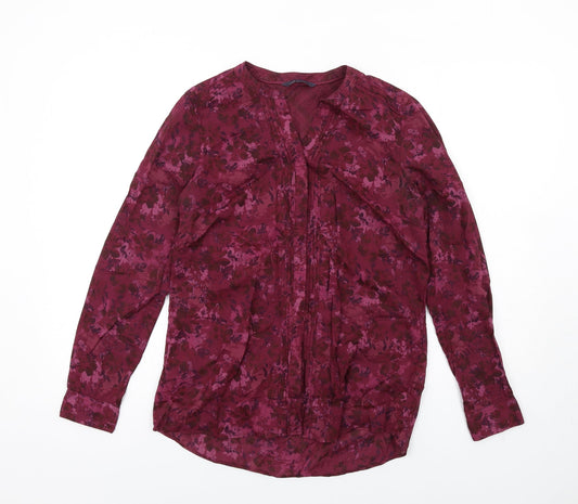 Womens UK Size 8 Marks and Spencer Purple Basic Button-Up