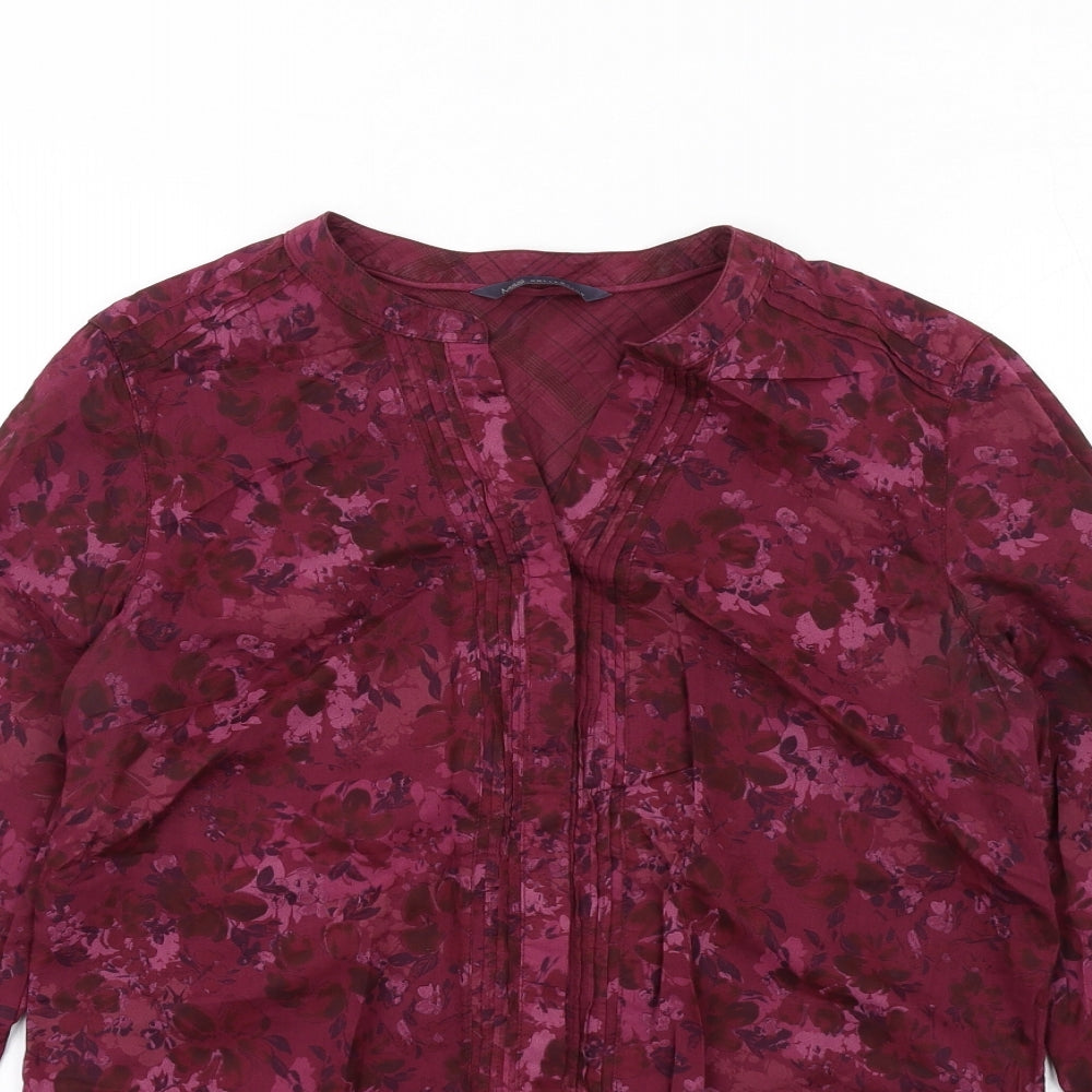 Womens UK Size 8 Marks and Spencer Purple Basic Button-Up