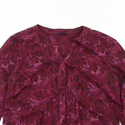 Womens UK Size 8 Marks and Spencer Purple Basic Button-Up