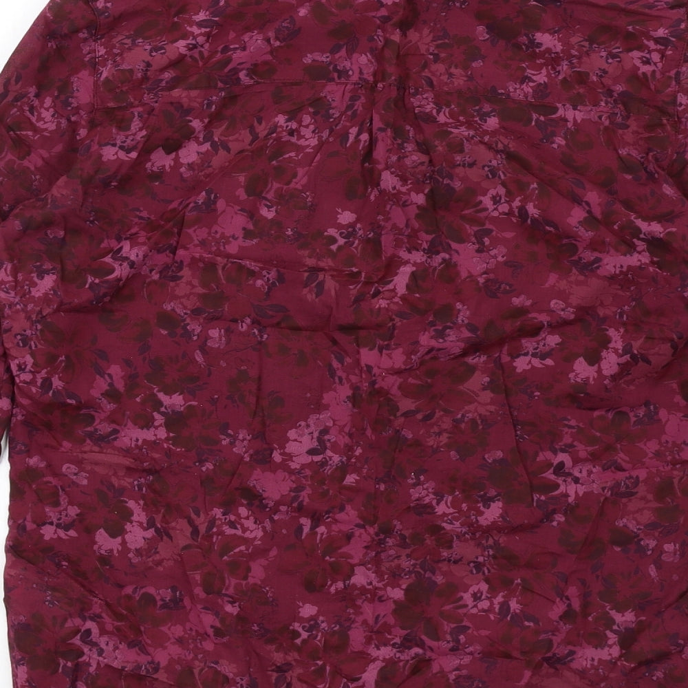 Womens UK Size 8 Marks and Spencer Purple Basic Button-Up
