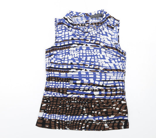 Fenn Wright Manson Womens Multicoloured Geometric Polyester Basic Blouse Size 10 Collared