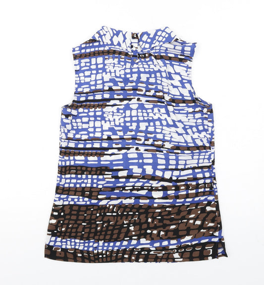 Fenn Wright Manson Womens Multicoloured Geometric Polyester Basic Blouse Size 10 Collared