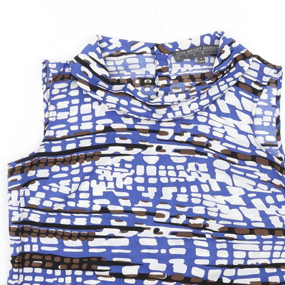 Fenn Wright Manson Womens Multicoloured Geometric Polyester Basic Blouse Size 10 Collared
