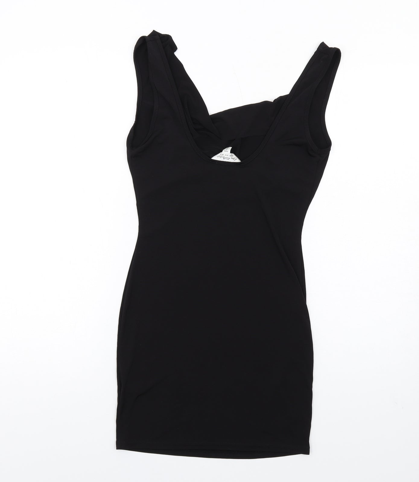 Miss Selfridge Womens Black Polyester Mini Size 10 Cowl Neck Pullover
