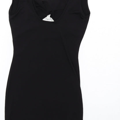 Miss Selfridge Womens Black Polyester Mini Size 10 Cowl Neck Pullover